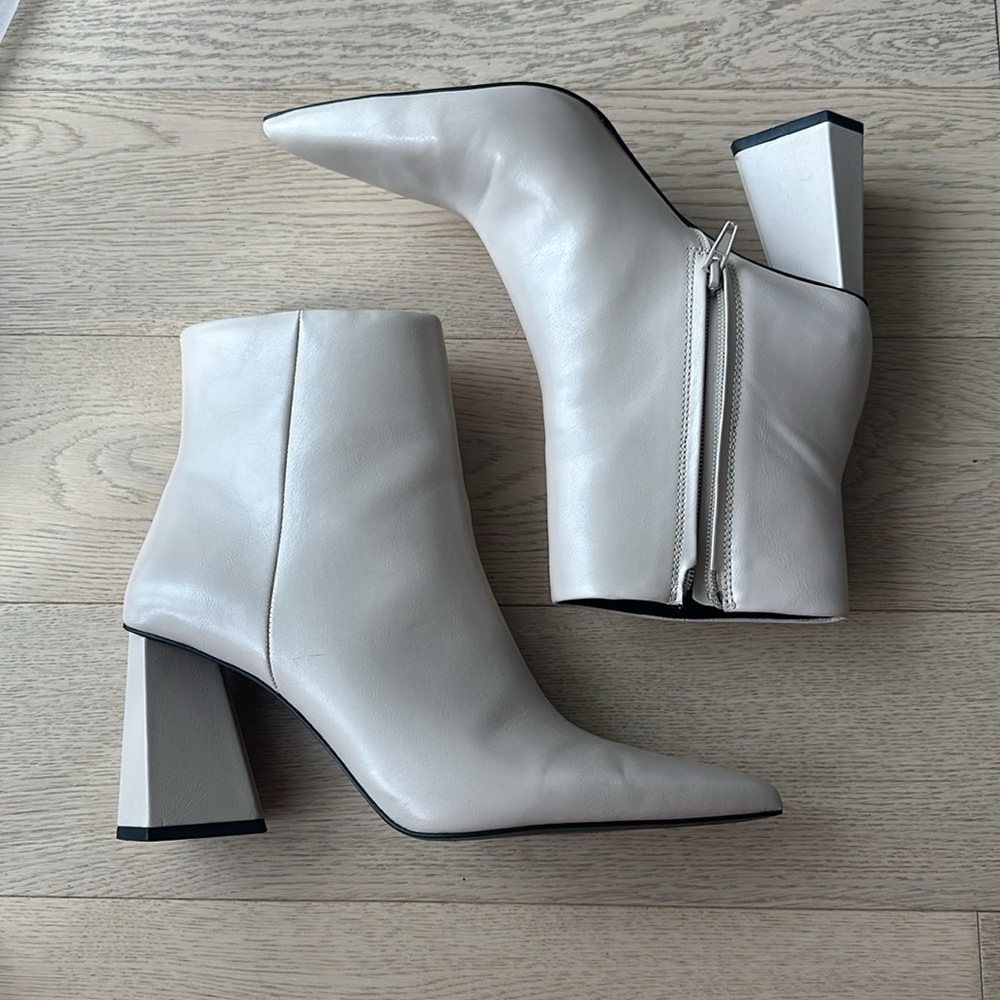 Zara ankle boots with geometric heel